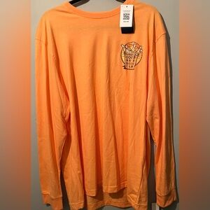 Izod Saltwater orange long sleeve tee. Graphics front & back. XL. New w/tags